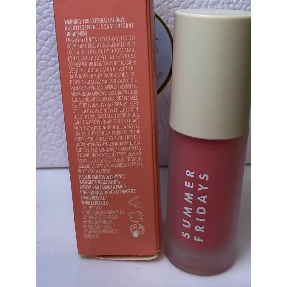 Summer Friday’s Dream Lip Oil - PINK CLOUD - 4.5 mL - NEW in box
